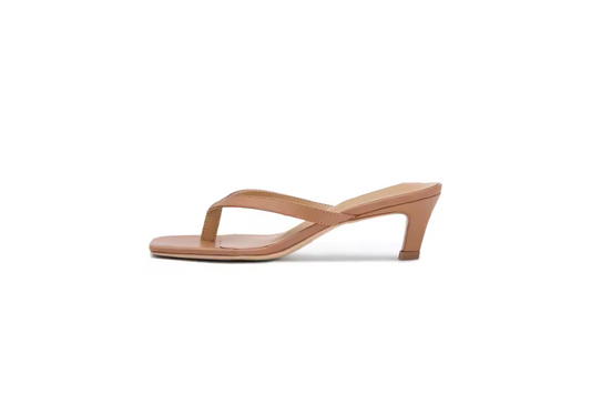 Nude Kitten Heel Thong Sandal - Sid
