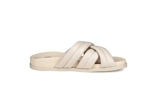 Zen Leather Slides Cream- PREORDER Flats by Sole Shoes NZ F21-36