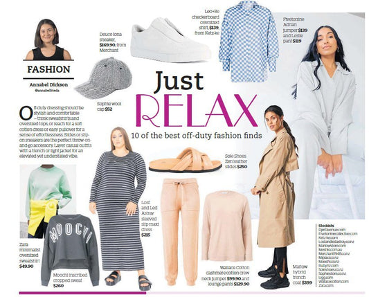 Relaxed Fashion Essentials Featured in Sunday Herald by Sole Shoes NZ