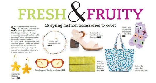 Spring Accessories Collection 'Fresh and Fruity' in Sunday Herald - Sole Shoes NZ
