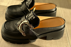Chunky Platform Black Leather Mule – Ryder (PREORDER)