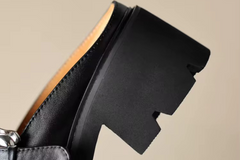 Chunky Platform Black Leather Mule – Ryder (PREORDER)