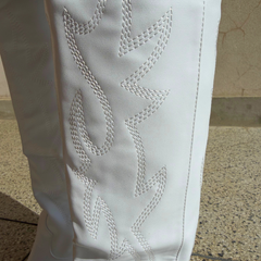 White Stitch Western Knee-High Boot – Rodeo
