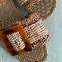 Brown Raffia Flat – Isla