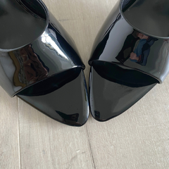 Black Patent Leather Mule Heel - Milan