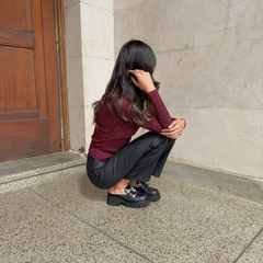 Chunky Platform Black Leather Mule – Ryder