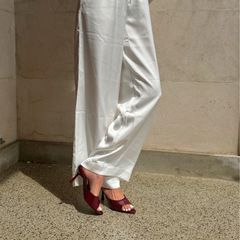 Wine Leather Mule Heel - Milan