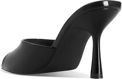 Coffee Brown Patent Leather Mule Heel - Milan