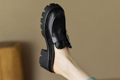 Chunky Platform Black Leather Mule – Ryder (PREORDER)