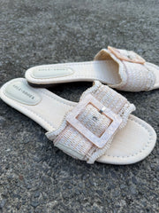 Cream Raffia Flat – Isla