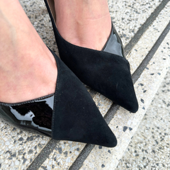 Black Two-Tone Leather Pump – Verona