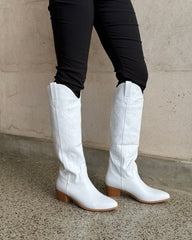 White Stitch Western Knee-High Boot – Rodeo