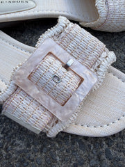 Cream Raffia Flat – Isla