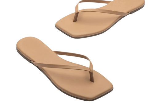 Serenity Split-Toe Leather Sandal Nude