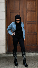 Black Stitch Western Knee-High Boot – Rodeo