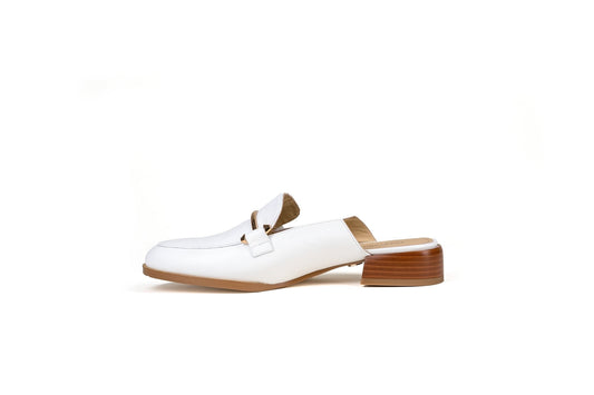 Aria Flat Mule White Flats by Sole Shoes NZ F22-36 2000
