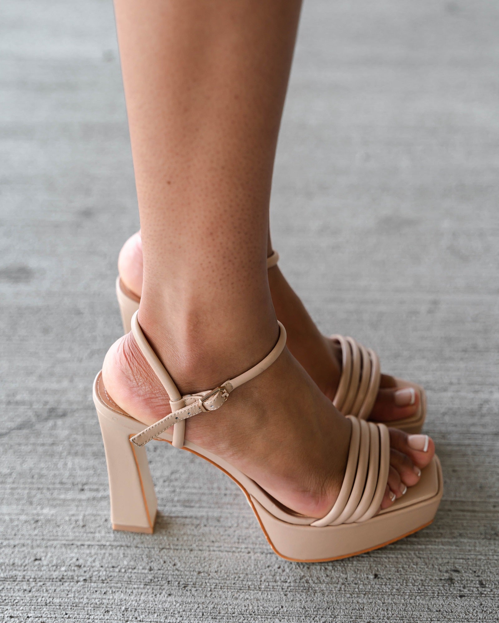 Bianca Platform Sandal Nude Heels by Sole Shoes NZ H26-36