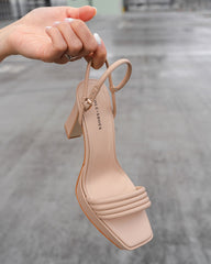 Bianca Platform Sandal Nude Heels by Sole Shoes NZ H26-36