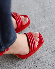 Bianca Platform Sandal Red Heels by Sole Shoes NZ H26-36