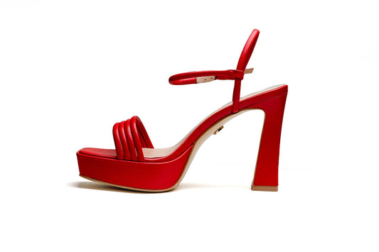 Bianca Platform Sandal Red Heels by Sole Shoes NZ H26-36 2000