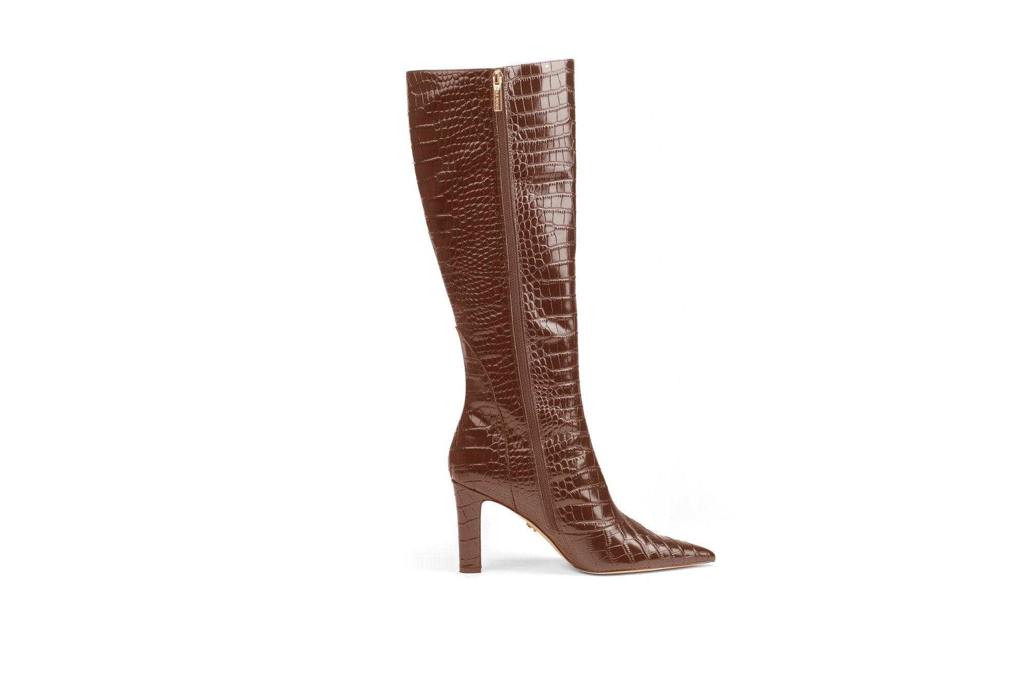 Fantasy Croc Leather Knee-high boots Brown Boots by Sole Shoes NZ LB7-36