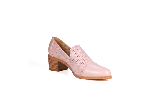 Harris Leather Loafers Blush Pink Flats by Sole Shoes NZ F23-36