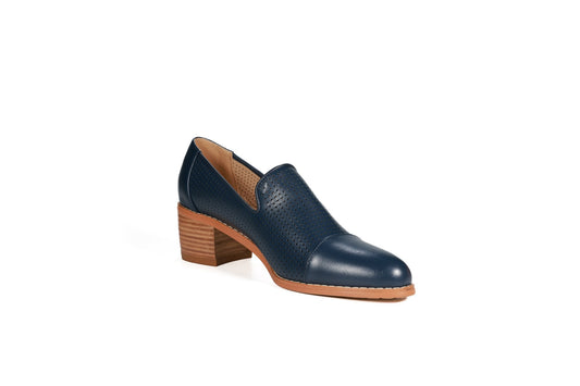 Harris Leather Loafers Navy Flats by Sole Shoes NZ F23-36
