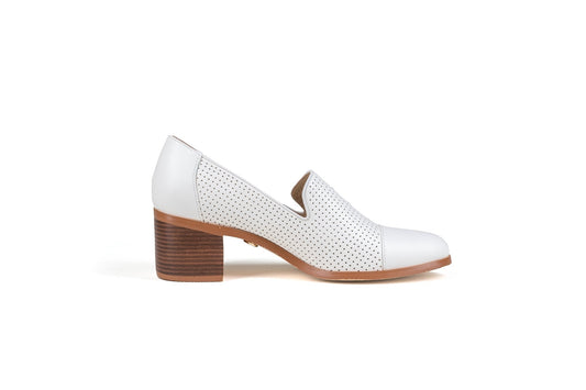 Harris Leather Loafers White Flats by Sole Shoes NZ F23-36