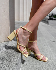 Ky Sandal Heel Buttermilk Heels by Sole Shoes NZ H22-36