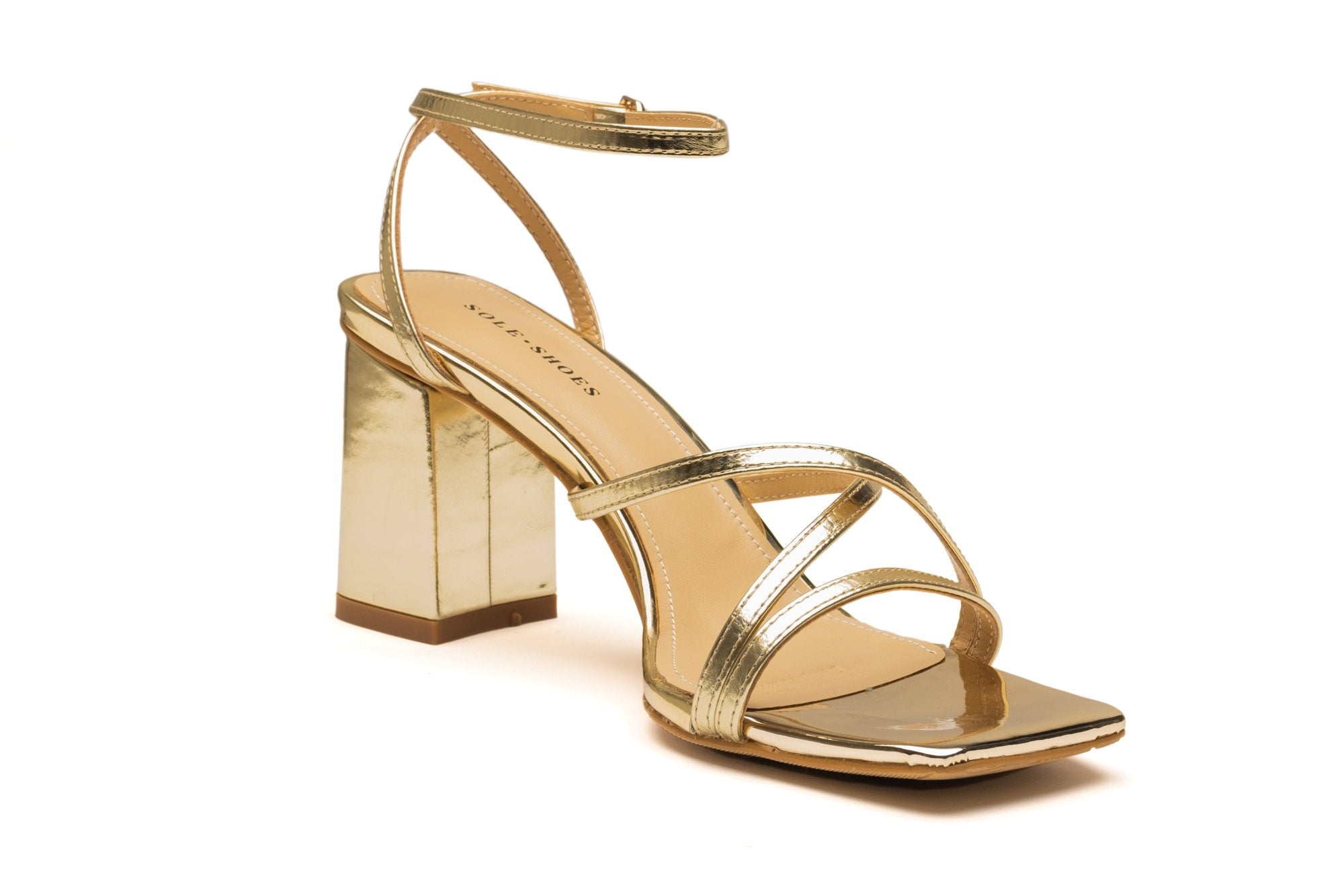 Ky Sandal Heel Gold Heels by Sole Shoes NZ H22-36