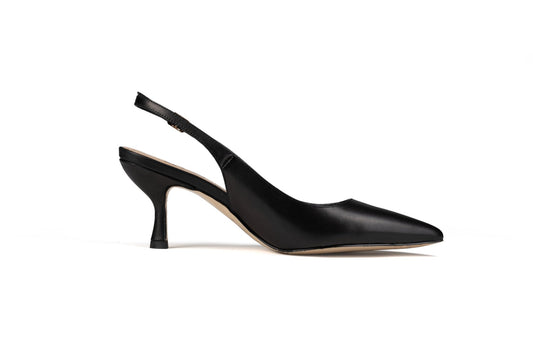 Lena Slingback Court Black Heels by Sole Shoes NZ H24-36