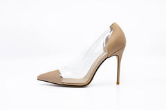Lizzy Leather Heels Nude Heels by Sole Shoes NZ H15-37