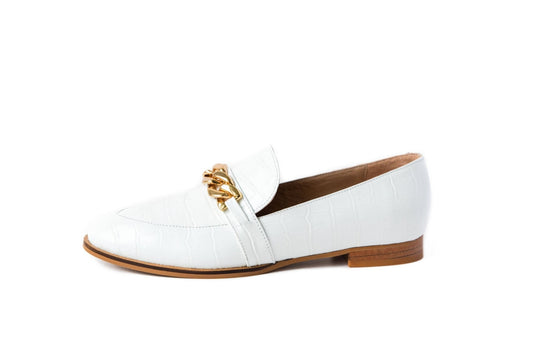 Lux Loafer White Flats by Sole Shoes NZ F11-35 2048