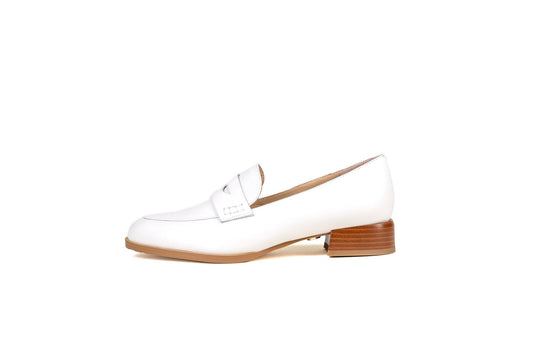 Marcel Leather Loafer Bone Flats by Sole Shoes NZ F24-36 2000