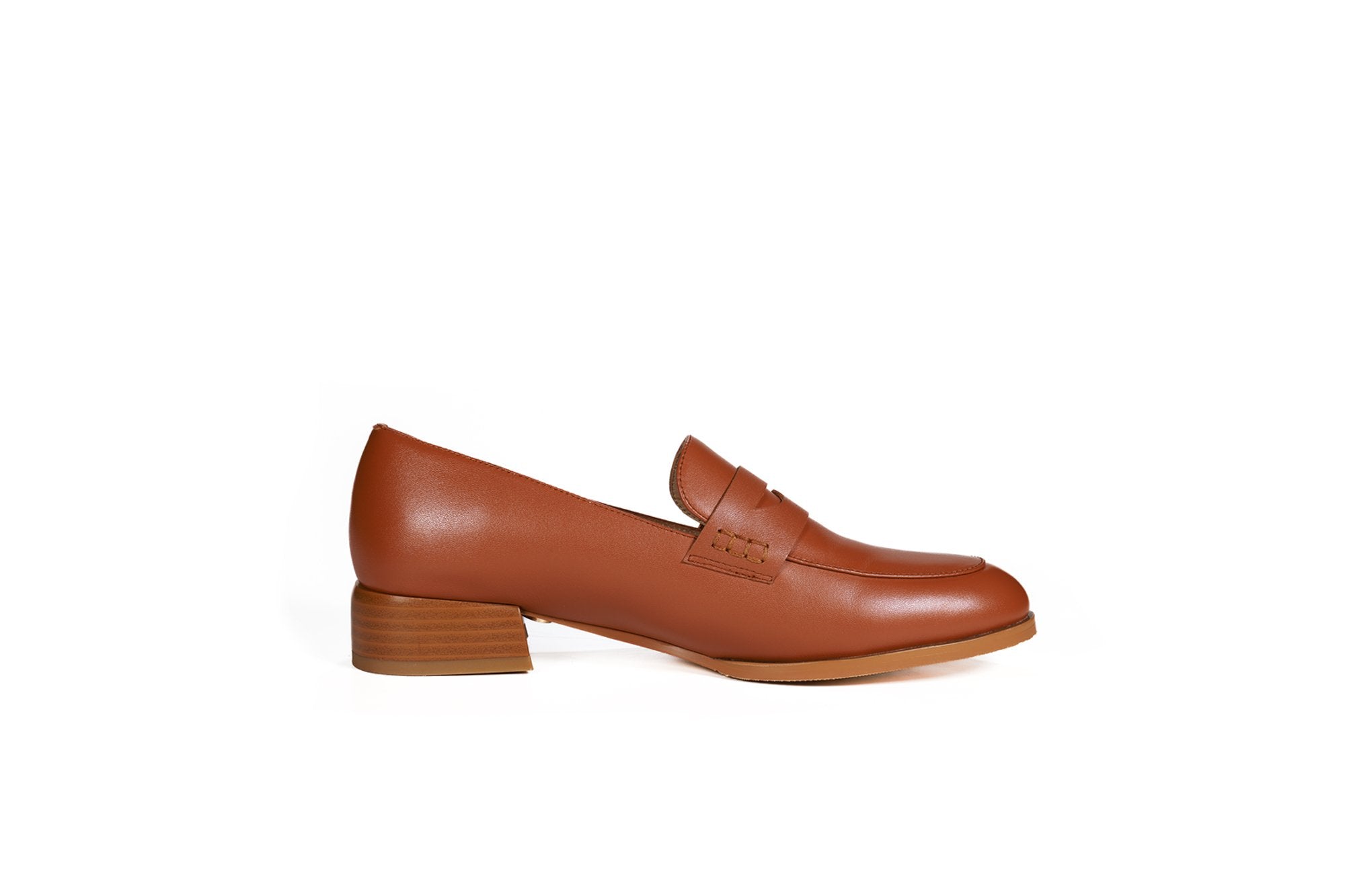 Marcel Leather Loafer Tan Flats by Sole Shoes NZ F24-36