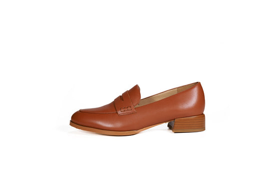 Marcel Leather Loafer Tan Flats by Sole Shoes NZ F24-36 2000