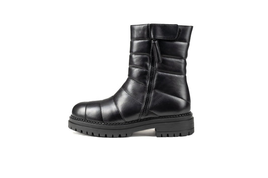 Olivia Combat Boot Black SAMPLE by Sole Shoes NZ AB15-38 SAMPLE 2000