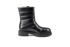 Olivia Combat Boot Black SAMPLE by Sole Shoes NZ AB15-38 SAMPLE