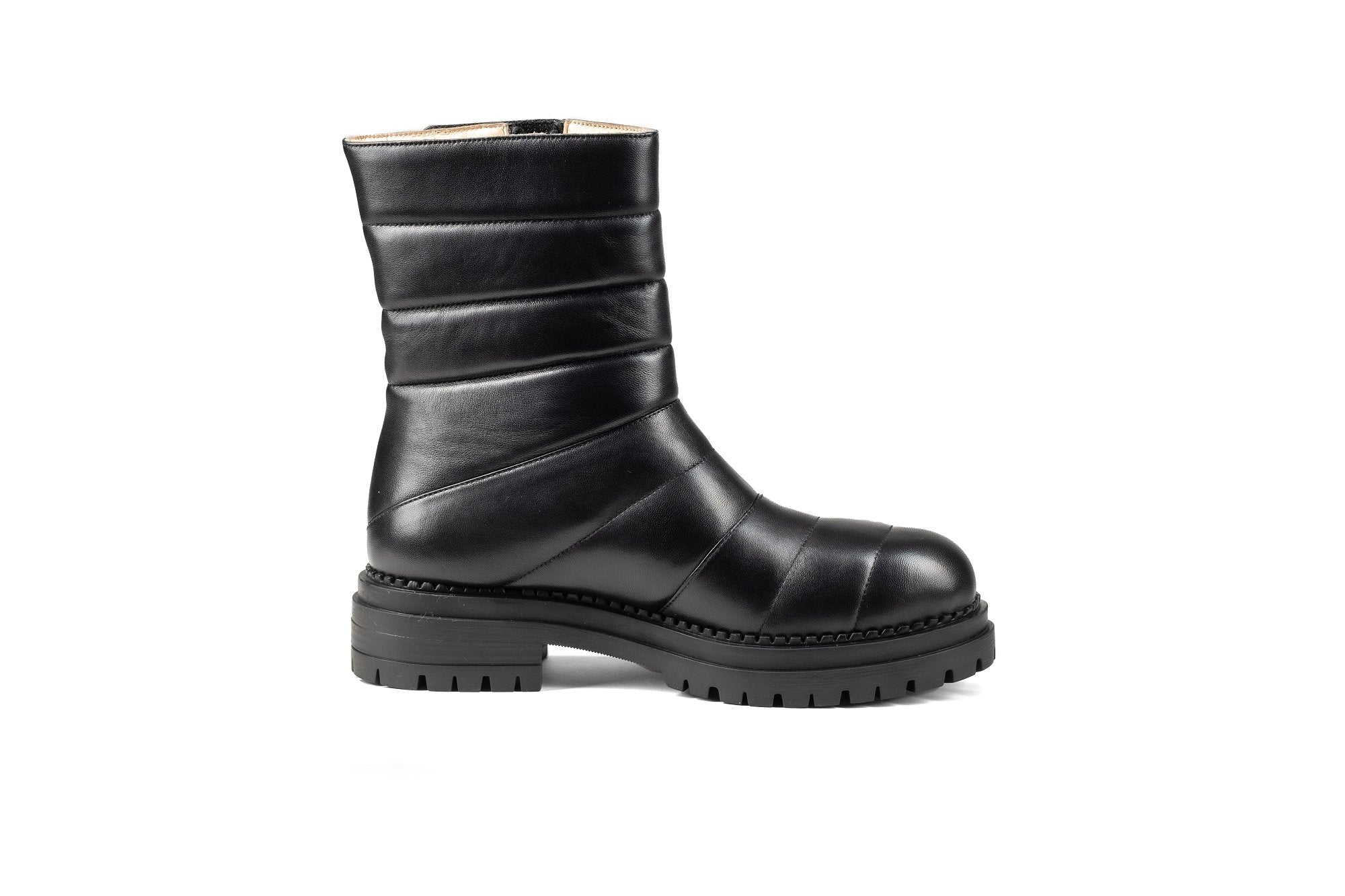 Olivia Combat Boot Black Boots by Sole Shoes NZ AB15-36