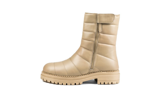 Olivia Combat Boot Cream SAMPLE by Sole Shoes NZ AB15-38 SAMPLE 2000
