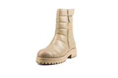 Olivia Combat Boot Cream Boots by Sole Shoes NZ AB15-36