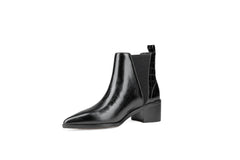 River Croco Leather Ankle Boot Black Boots by Sole Shoes NZ AB17-36