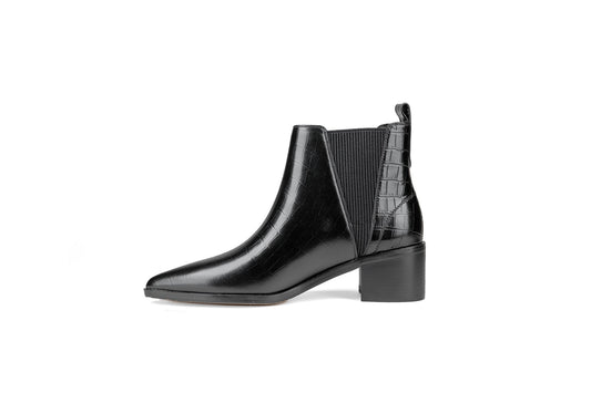 River Croco Leather Ankle Boot Black Boots by Sole Shoes NZ AB17-36 2000