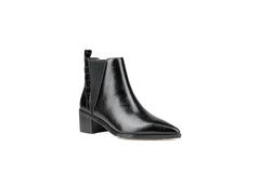 River Croco Leather Ankle Boot Black Boots by Sole Shoes NZ AB17-36