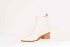 River Croco Leather Ankle Boot Cream Boots by Sole Shoes NZ AB17-36
