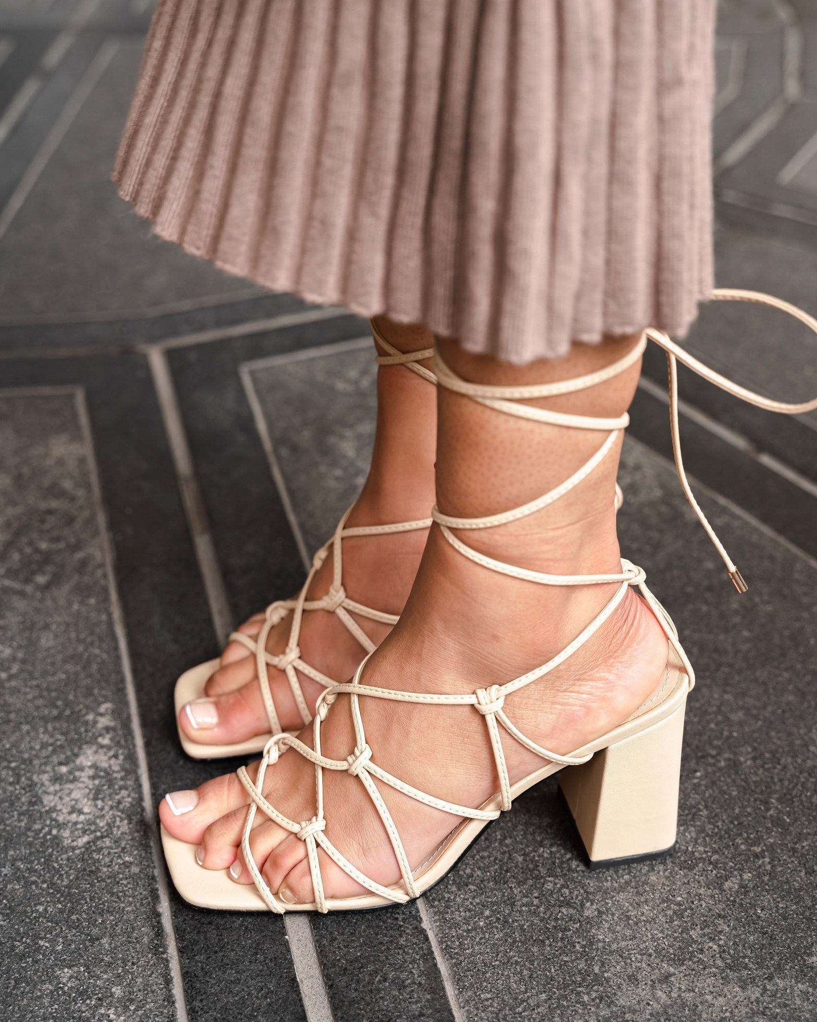 SAMPLE Eloise Strappy Sandal Nude by Sole Shoes NZ Eloise-SN