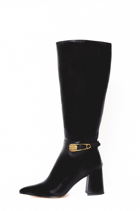 Tess Gold Pin long boot Boots by Sole Shoes NZ LB8-36