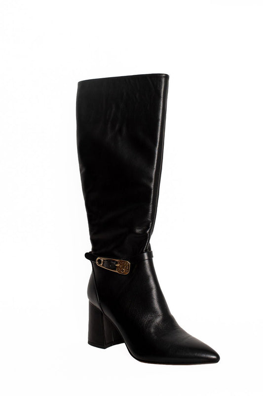 Tess Gold Pin long boot Boots by Sole Shoes NZ LB8-36